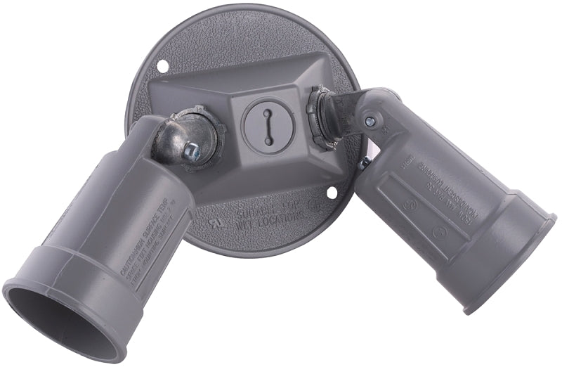 HUBBELL Hubbell 5625-0 Combination Cover, 4-1/8 in Dia, 3.336 in L, 8 in W, Round, Metal, Gray, Powder-Coated ELECTRICAL HUBBELL