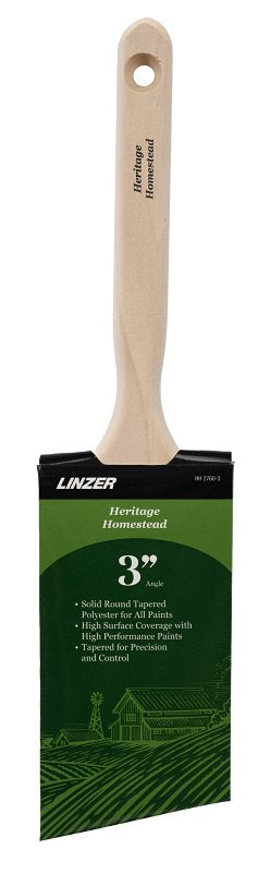 LINZER PRODUCTS Linzer HH2760-3 Angle Sash Brush, 3 in W, 3-1/4 in L Bristle, Polyester Bristle