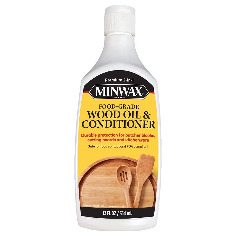 MINWAX Minwax 47900000 Food-Grade Oil and Conditioner, Transparent, Clear, Liquid, 12 oz Bottle PAINT MINWAX