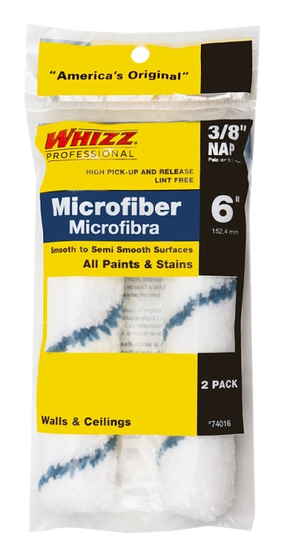 WHIZZ Whizz 74016 Mini Roller Cover, 3/8 in Thick Nap, Microfiber Cover PAINT WHIZZ