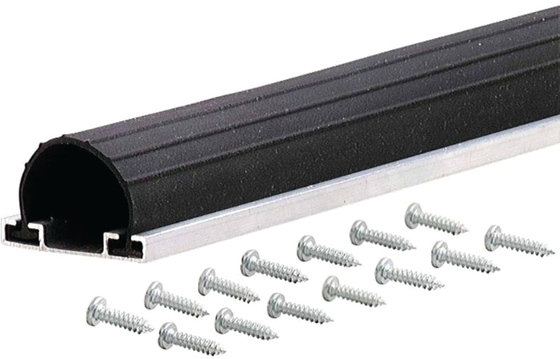 M-D M-D 87643 Garage Door Bottom, 1-5/8 in W, 2-3/4 in Thick, 9 ft L, Aluminum/Vinyl, Black