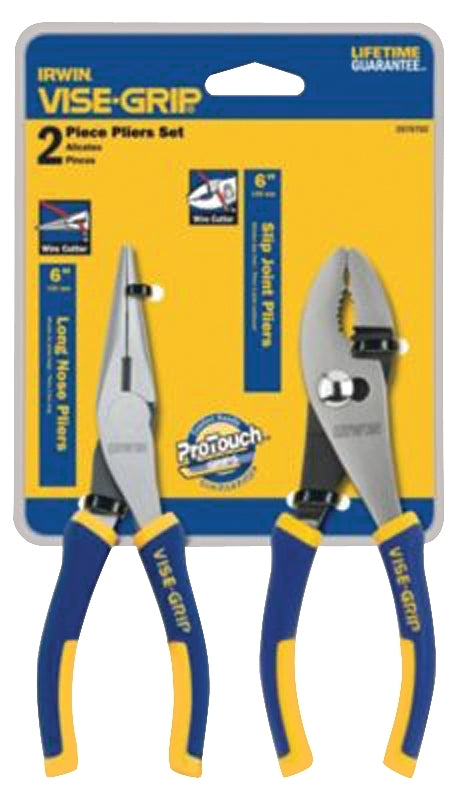 IRWIN Irwin 2078702 Plier Set, Includes: (1) 6 in Slip Joint Pliers and (1) 6 in Traditional Pliers, Nickel Chromium Steel TOOLS IRWIN