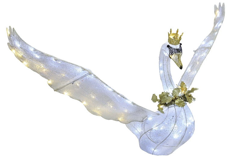 PULEO ASIA LIMITED Puleo Asia Limited 75-YD1041L Lighted Swan, LED, Warm White/Cool White, 31 H in