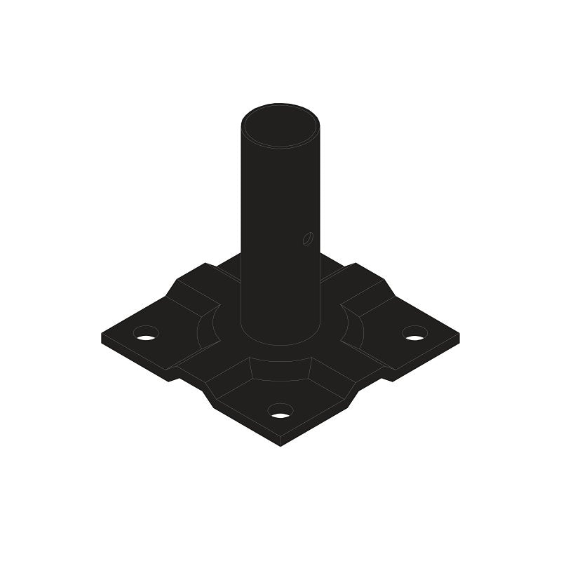 NUVO IRON Nuvo Iron QFSM3 Surface Mount Plate, Metal, Black, Painted, For: 1 in Quick-Fence Posts HARDWARE & FARM SUPPLIES NUVO IRON