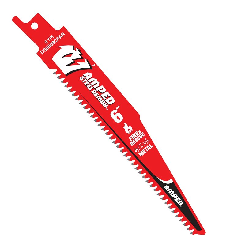 DIABLO Diablo AMPED Steel Demon Series DS0608CFAR10 Reciprocating Saw Blade, 6 in L, 8 TPI, Carbide Cutting Edge TOOLS DIABLO