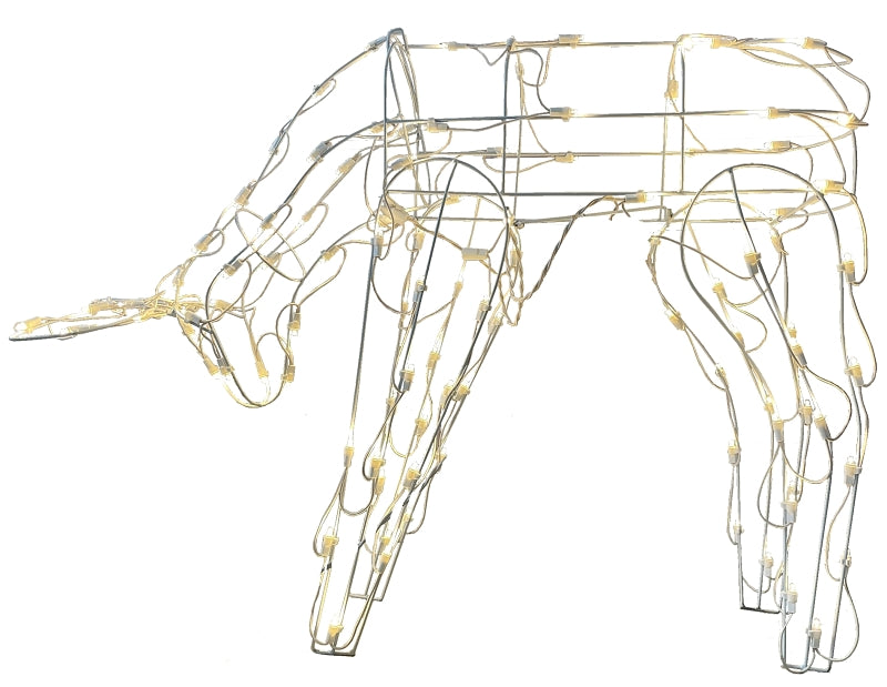 SANTAS FOREST Santas Forest 368873D Feeding Deer with LED, 12 in W, PVC/Metal, Mini String LED Bulb