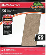 GATOR Gator 3266 Sanding Sheet, 11 in L, 9 in W, Coarse, 60 Grit, Aluminum Oxide Abrasive