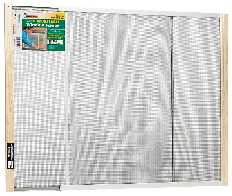 FROST KING Frost King W.B. Marvin AWS2445 Window Screen, 24 in L, 25 to 45 in W, Aluminum HARDWARE & FARM SUPPLIES FROST KING