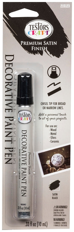 TESTORS Testors 215123 Decorative Paint Pen, Chisel Tip, Black PAINT TESTORS