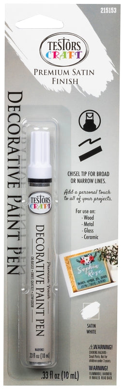 TESTORS Testors 215153 Decorative Paint Pen, Chisel Tip, White PAINT TESTORS