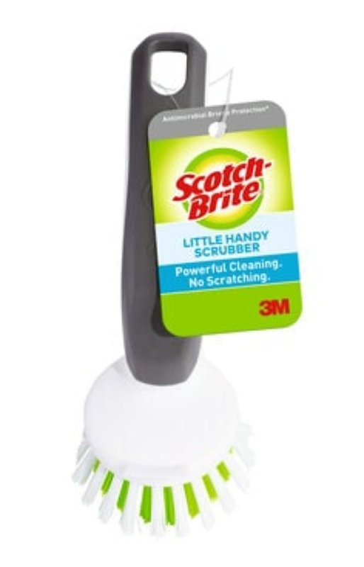 SCOTCH-BRITE Scotch-Brite 505P-6 Little Handy Scrubber, Plastic Abrasive, 6.3 in L, 2-1/2 in W