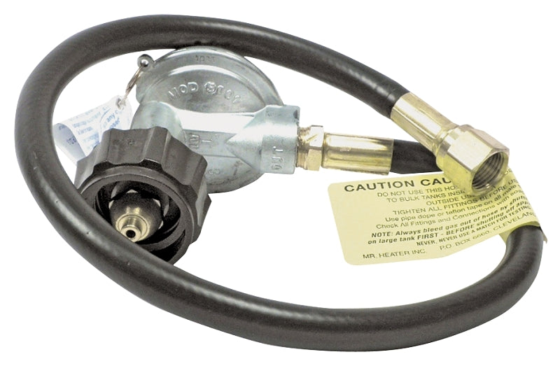 MR HEATER Mr. Heater F271161 Replacement Propane BBQ Hose and Regulator Assembly, 3/8 in Connection, 22 in L Hose, Brass