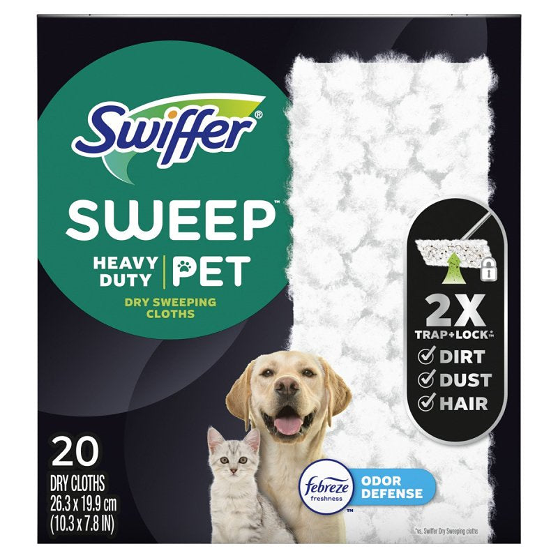 SWIFFER Swiffer 79891 Multi-Surface Pet Dry Heavy-Duty Cloth Refill, Fiber, White CLEANING & JANITORIAL SUPPLIES SWIFFER