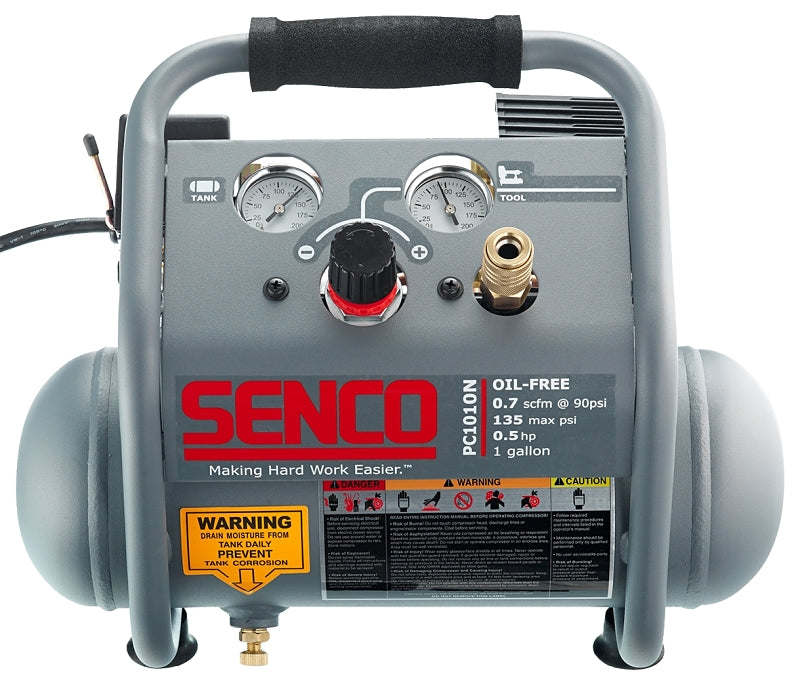 SENCO Senco PC1010N Air Compressor, Tool Only, 1 gal Tank, 0.5 hp, 115 V, 135 psi Pressure, 0.7 scfm Air
