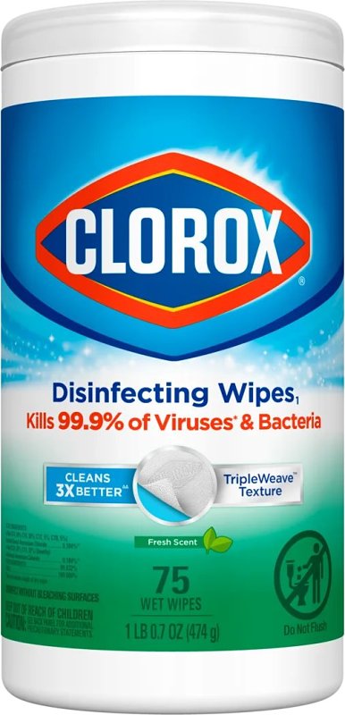 CLOROX Clorox 01656 Disinfecting Wipes Can, Fresh, White CLEANING & JANITORIAL SUPPLIES CLOROX