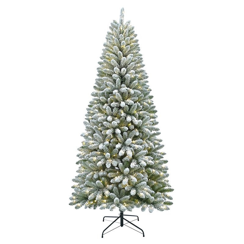 PULEO ASIA LIMITED Puleo Asia Limited 357-5691-TF70LDF5K450-CUL Yukon Flocked Tree, 7 ft H, Spruce Family, LED, Multi-Color Light