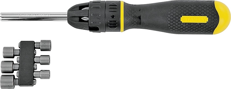 STANLEY STANLEY 68-010 Ratcheting Screwdriver, 10-in-1 Drive, 10-1/2 in OAL, Rubber Handle, Ergonomic Handle TOOLS STANLEY
