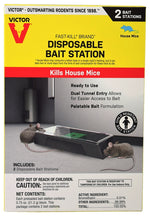 VICTOR Victor M914 Mouse Bait Station, Includes: (2) Disposable Bait Stations, 2-Opening, Plastic, 2/PK LAWN & GARDEN VICTOR