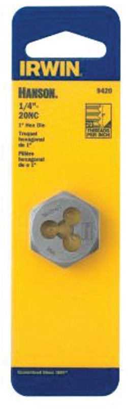 IRWIN Irwin Hanson 9420 Machine Screw Die, 1/4-20 Thread, UNC Thread, Right Hand Thread, HCS
