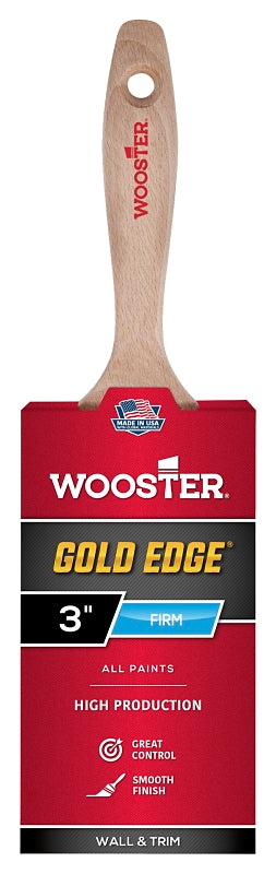 WOOSTER BRUSH Wooster 5232-3 Paint Brush, Gold Bristle/White, Beech Hardwood Handle, Polyester Bristle