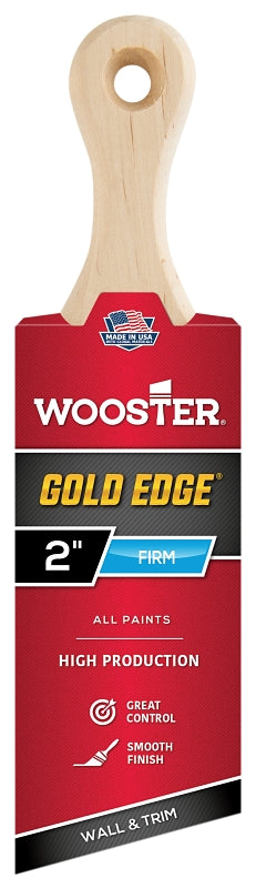 WOOSTER BRUSH Wooster 5235-2 Paint Brush, Gold Bristle/White, Beech Hardwood Handle, 2-11/16 in L Bristle PAINT WOOSTER BRUSH