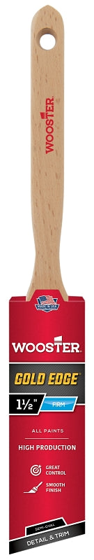WOOSTER BRUSH Wooster 5236-1-1/2 Paint Brush, 1-1/2 in W, 2-7/16 in L Bristle, Polyester Bristle, Semi-Oval Angle Sash Handle PAINT WOOSTER BRUSH