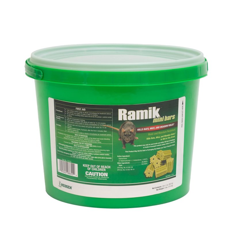 RAMIK Ramik 116332 Mini Bar Rat and Mouse Poison, Solid, 4 lb Pail
