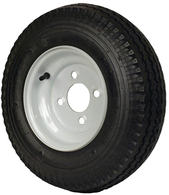 MARTIN WHEEL MARTIN Wheel DM408B-4I Trailer Tire, 590 lb Withstand, 4-1/2 in Dia Bolt Circle, Rubber