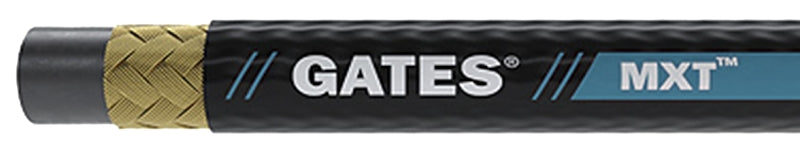 GATES Gates MXT MEGASYS 85048 Wire Braid Hose, 0.8 in OD, 1/2 in ID, 50 ft L, 4000 psi Pressure, Synthetic Rubber, Black