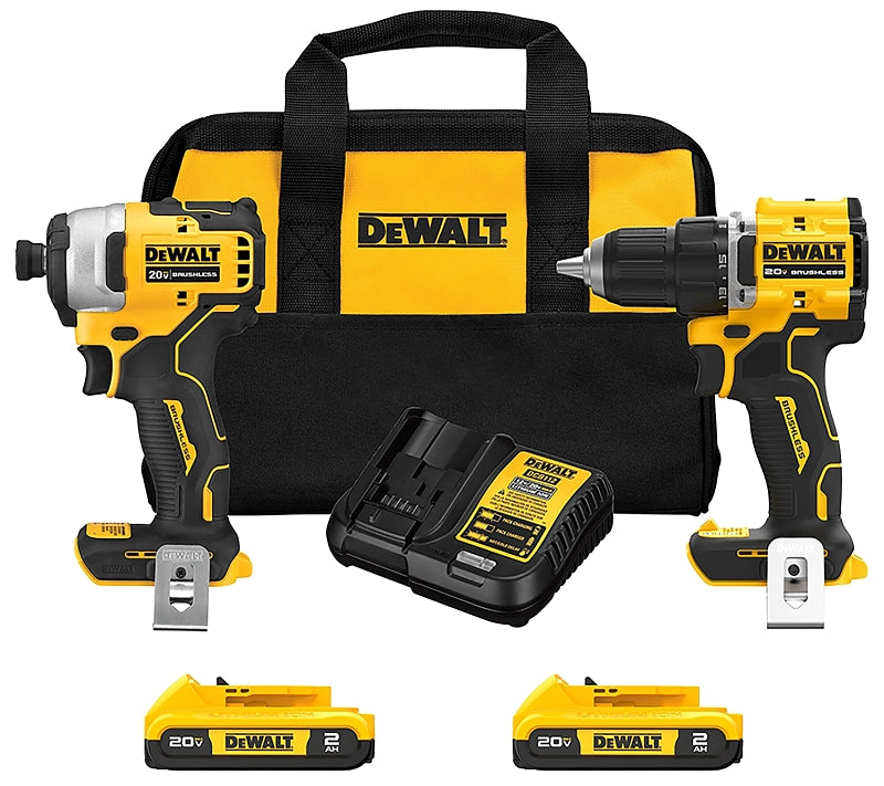DEWALT DEWALT DCK225D2 Brushless Combo Kit, Battery Included, 2 Ah, 20 V, Lithium-Ion
