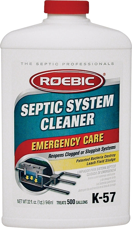 ROEBIC Roebic K-57 Septic System Cleaner, Liquid, Clear, 1 qt PLUMBING, HEATING & VENTILATION ROEBIC
