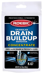 ROEBIC LABORATORIES Roebic K-67GDB Drain Buildup Remover, 16 oz, Granular, White PLUMBING, HEATING & VENTILATION ROEBIC LABORATORIES