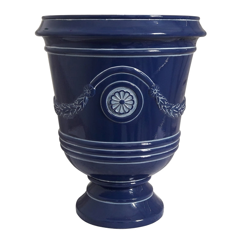 SOUTHERN PATIO Southern Patio CMX-064725 Urn Planter, 18 in H, 15-1/2 in W, 15-1/2 in D, Resin, Navy