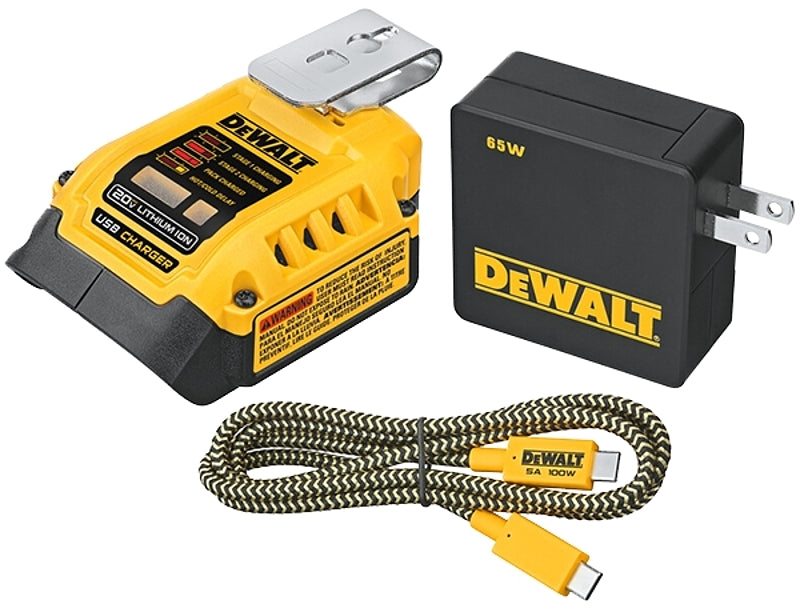 DEWALT DEWALT DCB094K Portable USB Charging Kit, 20 V Input, Battery Included: No