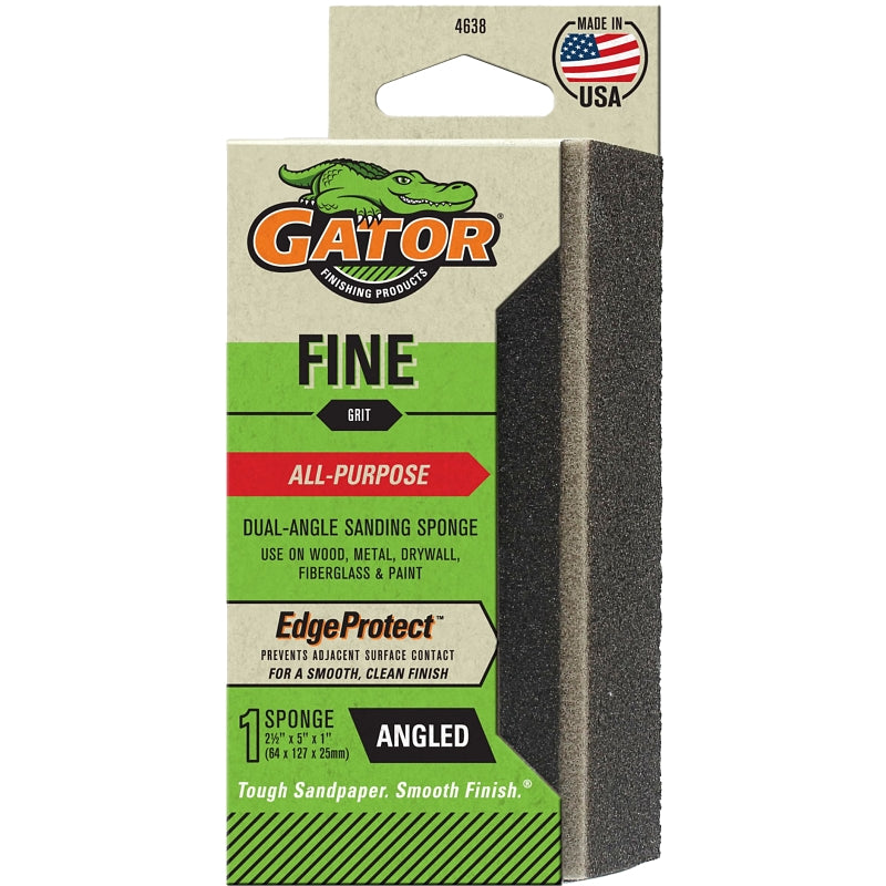 GATOR Gator 4638 Sanding Sponge, 5 in L, 2-1/2 in W, Fine, Aluminum Oxide Abrasive PAINT GATOR