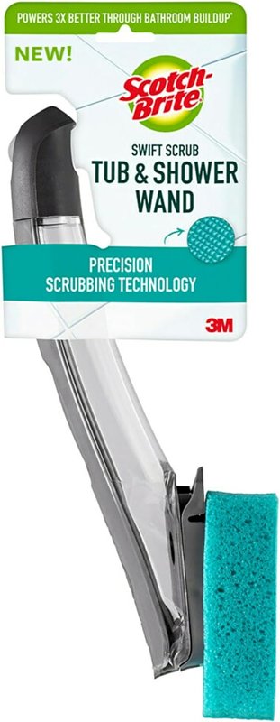 SCOTCH-BRITE Scotch-Brite 547-W Scrub Tub and Shower Wand, Blue, 11-3/4 in OAL CLEANING & JANITORIAL SUPPLIES SCOTCH-BRITE