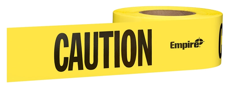 EMPIRE Empire 77-1002 Barricade Tape, 1000 ft L, 3 in W, Caution/Cuidado, Yellow Background TOOLS EMPIRE