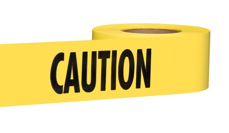 EMPIRE Empire 77-1001 Barricade Tape, 1000 ft L, 3 in W, Plastic Backing, Yellow