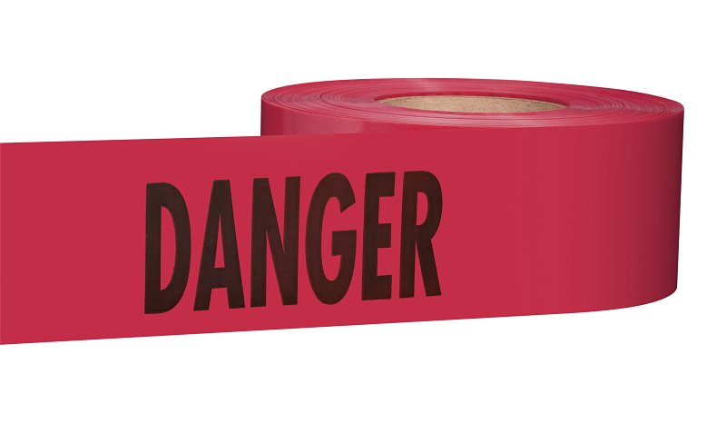 EMPIRE Empire 77-1004 Barricade Tape, 1000 ft L, 3 in W, Plastic Backing, Red TOOLS EMPIRE