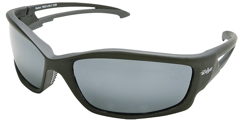 EDGE Edge TSK21-G15-7 Polarized Safety Glasses, Silver Lens, Matte Black Frame, Unisex, Polycarbonate Lens, Full Frame