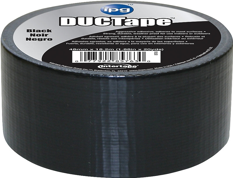 INTERTAPE POLYMER IPG 6720BLK All-Purpose Duct Tape, 20 yd L, 1.88 in W, Polyethylene-Coated Cloth Backing, Black PAINT INTERTAPE POLYMER