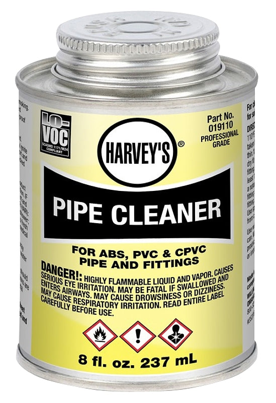 HARVEY Harvey 19110-24 Pipe Cleaner, Liquid, Clear, 8 oz Can PLUMBING, HEATING & VENTILATION HARVEY
