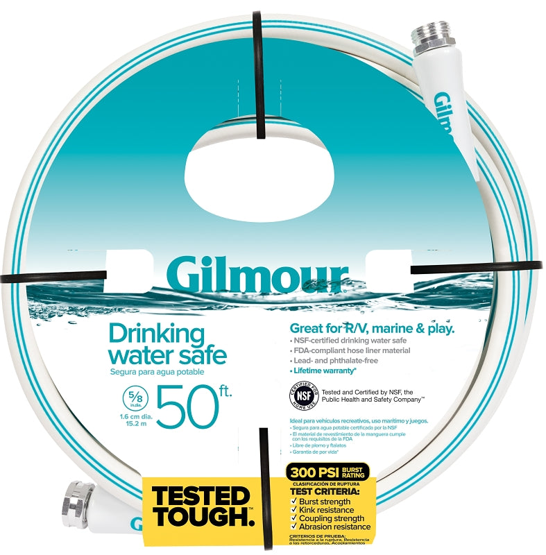 GILMOUR MFG Gilmour 894501-1001 Safe Hose, 5/8 in ID, 50 ft L, White HOUSEWARES GILMOUR MFG