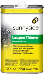 SUNNYSIDE Sunnyside 47732 Lacquer Thinner, Liquid, Acetic, Clear, 1 qt, Can