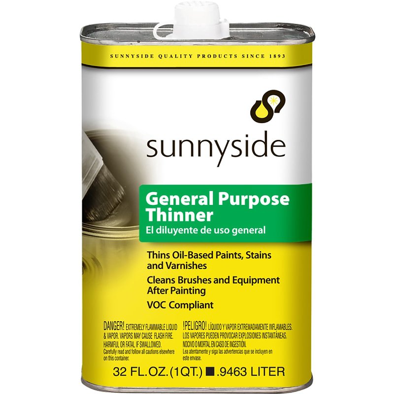 SUNNYSIDE Sunnyside 47632 Paint Thinner, Liquid, Pungent, Clear, 1 qt