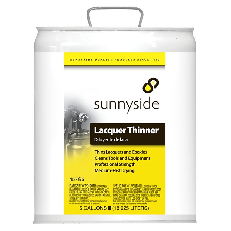 SUNNYSIDE Sunnyside 457G5 Lacquer Thinner, Liquid, Petroleum, Clear, 5 gal, Pail
