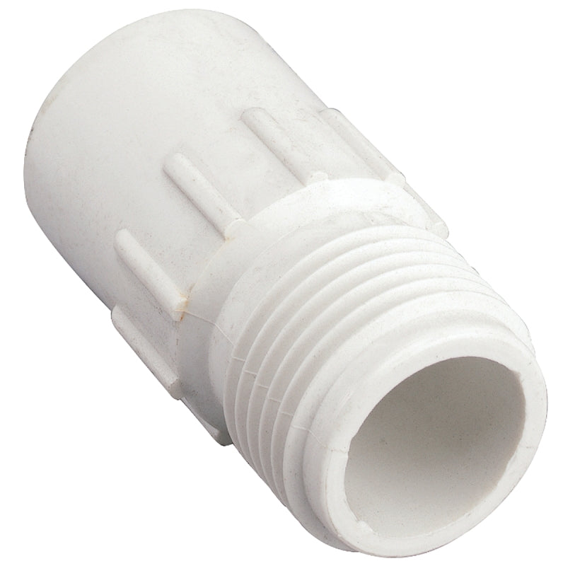 ORBIT IRRIGATION PRODUCTS Orbit 53361 Hose to Pipe Adapter, 3/4 x 3/4 in, Slip Joint x MHT, Polyvinyl Chloride, White
