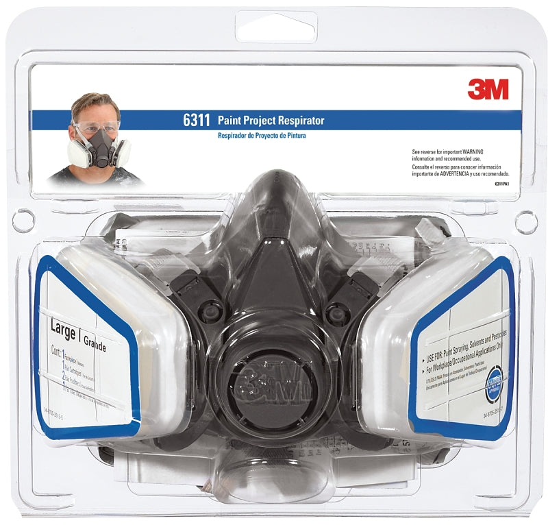 3M 3M TEKK Protection 6311PA1-A/R6311 Valved Paint Respirator, L Mask, P95 Filter Class, 95 % Filter Efficiency