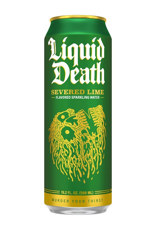 LIQUID DEATH Liquid Death 1700222 Sparkling Water, Severed Lime, 19.2 oz Can