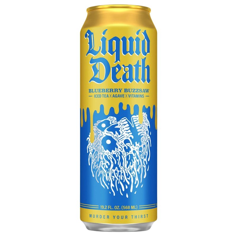 LIQUID DEATH Liquid Death 1700068 Iced Tea, Blueberry Buzzsaw, 19.2 oz Can